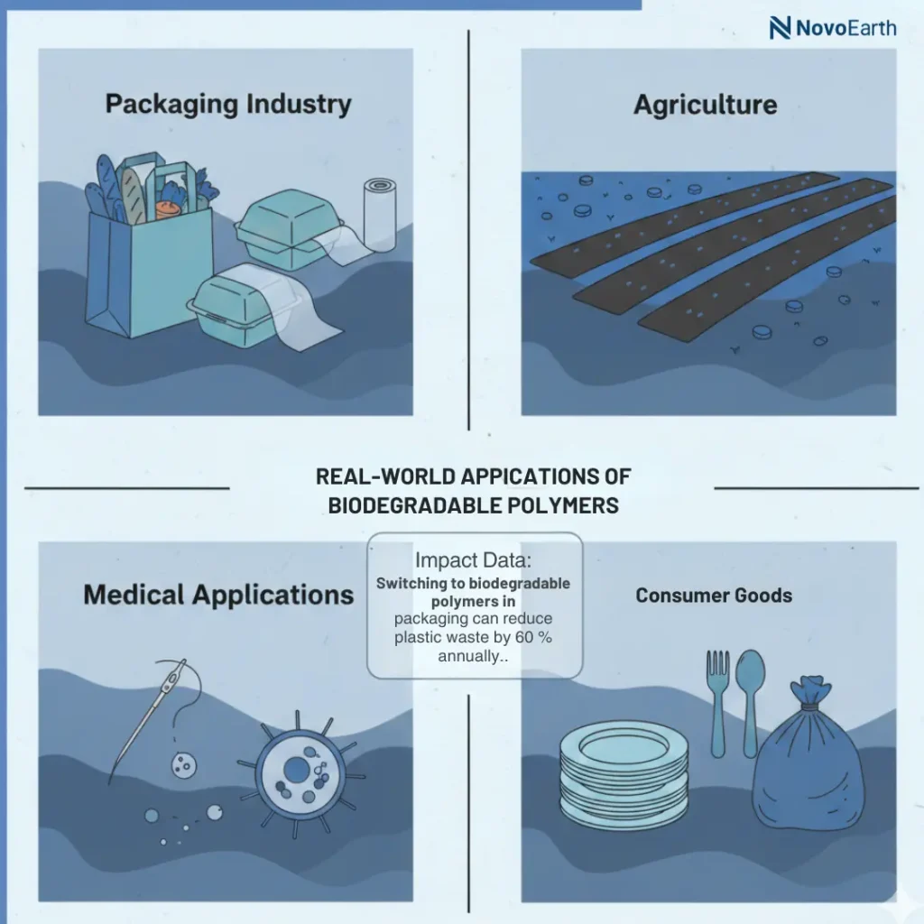 Real-world applications of biodegradable polymers in packaging and agriculture