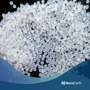 Compostable polymer granules used in biodegradable polymer materials for sustainable plastic manufacturing.